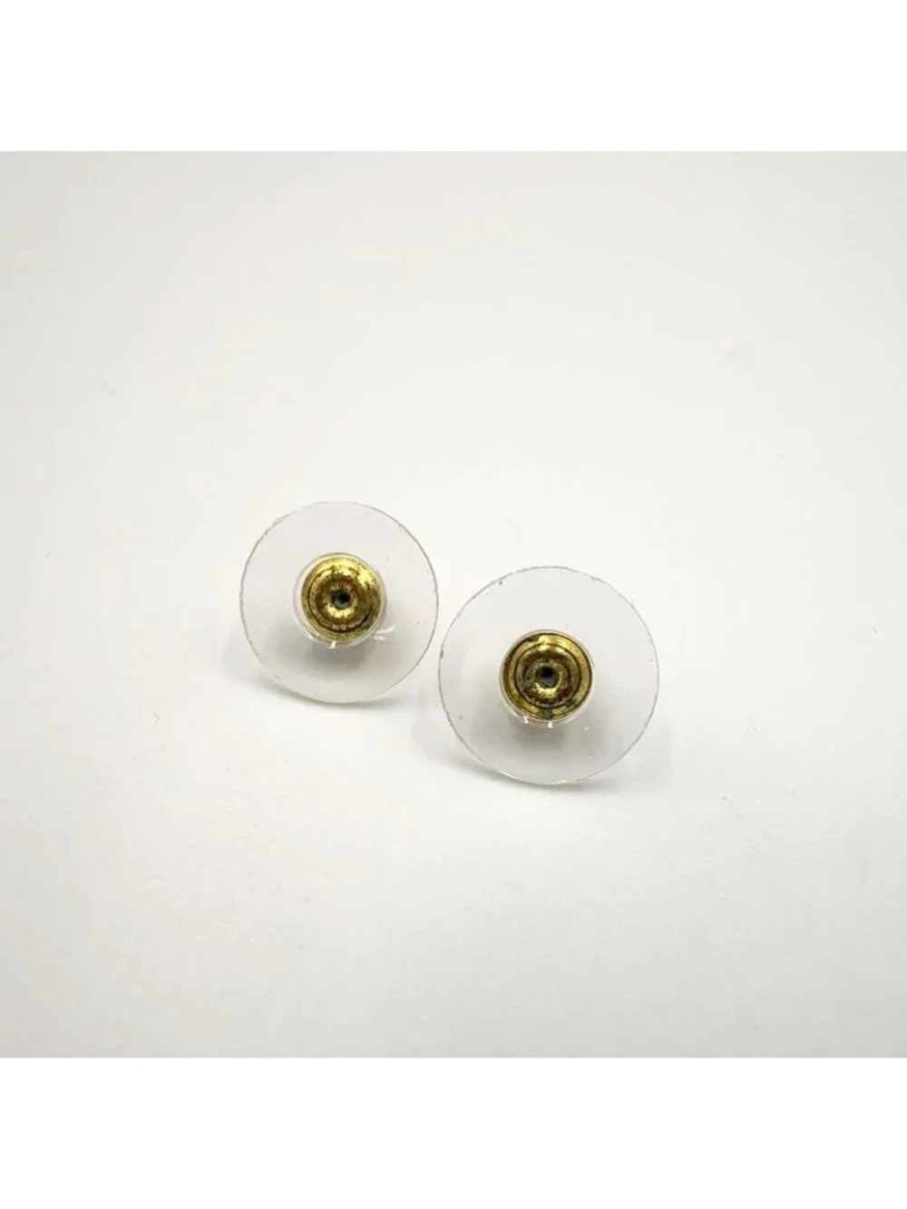 Chanel CC Logo Heart Motif Metal Resin Gold Earrings